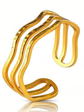 Ring, 18K Gold Plated Steel